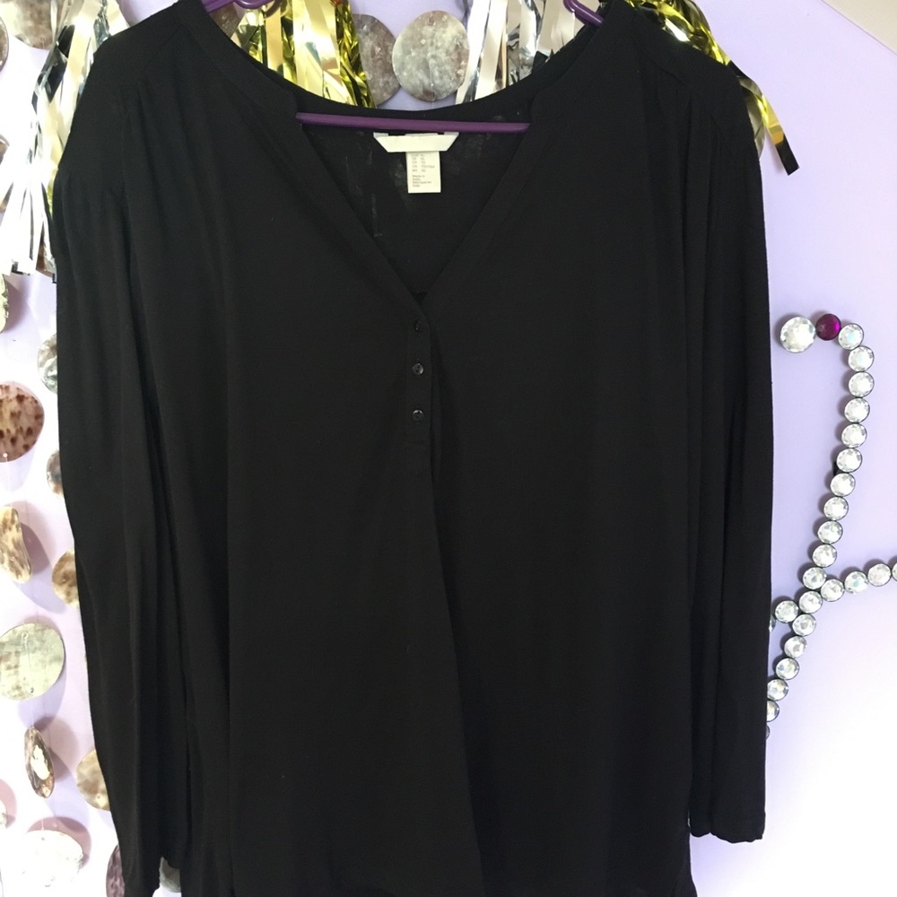 Black 3-Quarter Sleeve H&M Top